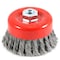 Forney Cup Brush, Knotted, 4 in x .020 in x 5/8 in-11 Arbor 72753 - alternate 1